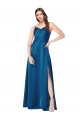 Cheapest Silky Satin A-Line Long Sleeveless Low Back Formal Evening Gown Canada