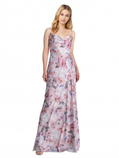 Cheapest Stretch Satin & Floral A-Line Long Sleeveless Formal Evening Dress Canada