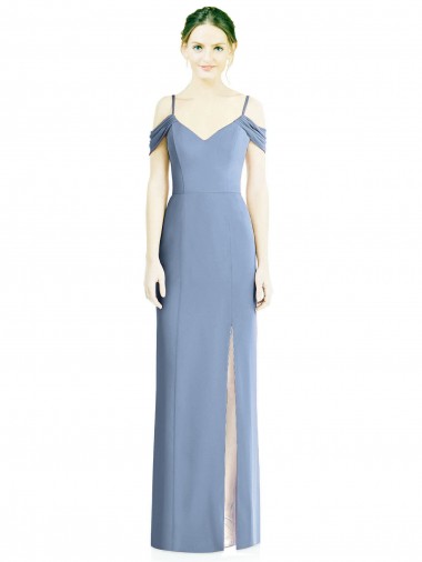 Cheapest Soft Chiffon A-Line Long Cold Shoulder Open Back Formal Evening Dress Canada