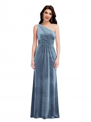 Cheapest Stretch Velvet A-Line Long Sleeveless Evening Gown Canada