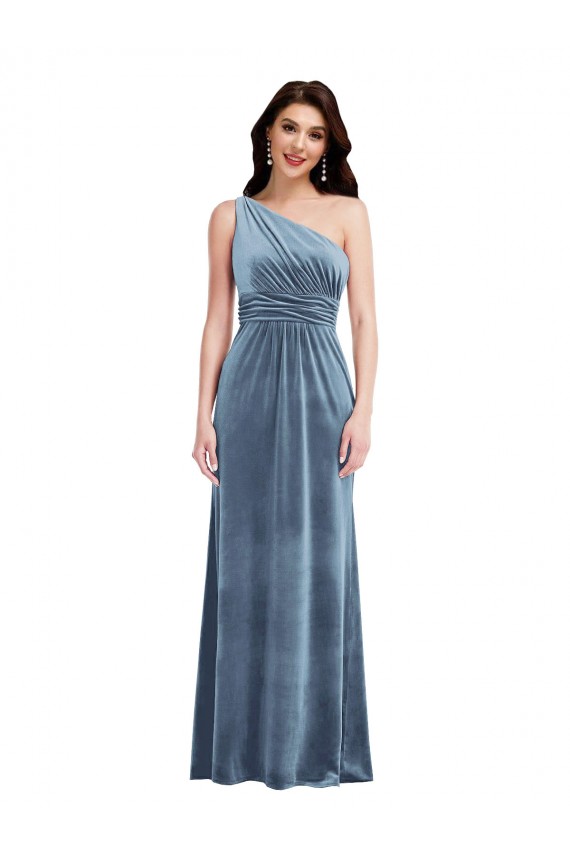 Cheapest Stretch Velvet A-Line Long Sleeveless Evening Gown Canada