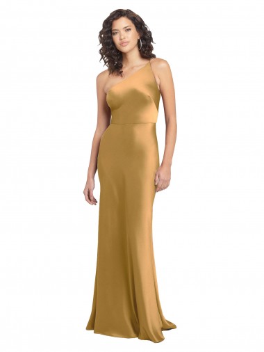 Cheapest Stretch Satin A-Line Long Sleeveless Formal Evening Dress Canada
