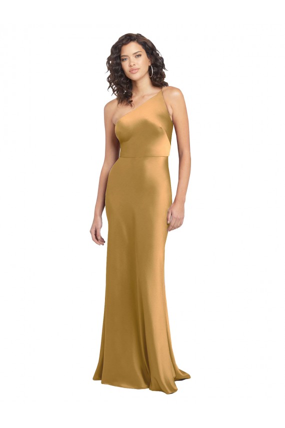 Cheapest Stretch Satin A-Line Long Sleeveless Formal Evening Dress Canada