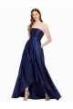 Cheapest Satin A-Line Long Sleeveless Low Back High Low Evening Dress Canada