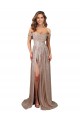 Cheapest Sequin A-Line Long Sleeveless High Slit Prom Dresses Canada