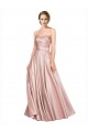 Cheapest Stretch Satin A-Line Long Sleeveless Low Back Evening Dress Canada