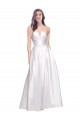 Cheapest Stretch Satin A-Line Long Sleeveless Low Back Formal Evening Dress Canada