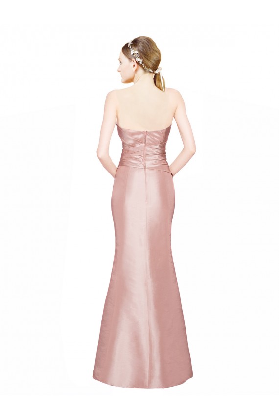 Cheapest Stretch Satin A-Line Long Sleeveless Sweetheart Low Back Prom Dresses Canada