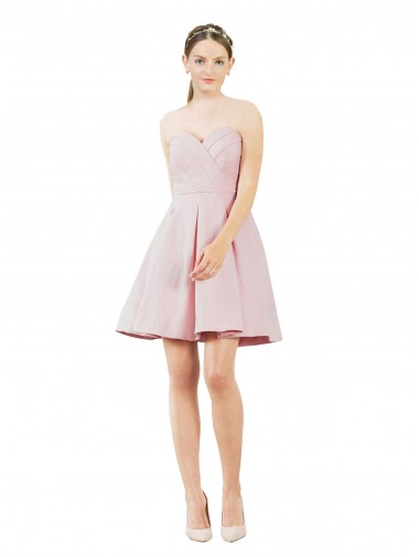 Cheapest Satin A-Line Knee Length Sleeveless Evening Dress Canada