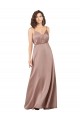 Cheapest Silky Satin A-Line Long Sleeveless Formal Evening Dress Canada