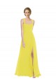 Cheapest Soft Chiffon A-Line Long Sleeveless Semi Formal Evening Dress Canada