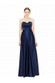 Cheapest Stretch Satin A-Line Long Sleeveless Low Back Black Tie Evening Dress Canada