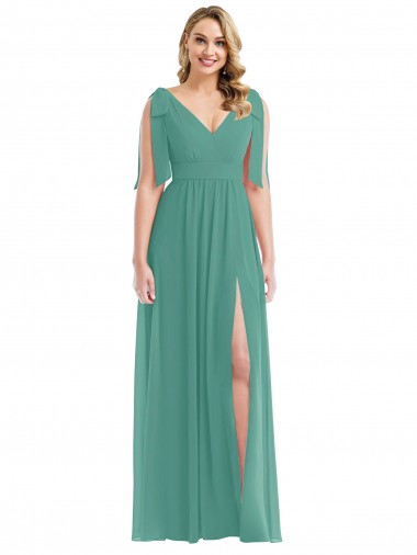 Cheapest Soft Chiffon A-Line Sleeveless Icelandic Silver Semi Formal Evening Dress Canada