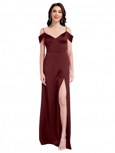 Cheapest Stretch Satin A-Line Long Sleeveless Formal Dress Canada