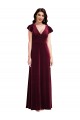 Cheapest Stretch Velvet A-Line Long Flutter Sleeves Semi Formal Evening Dress Canada