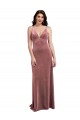 Cheapest Stretch Velvet A-Line Long Sleeveless Low Back Cinnamon Rose Prom Dresses Canada