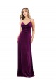 Cheapest Stretch Velvet A-Line Long Sleeveless Criss Cross Back Formal Evening Dress Canada