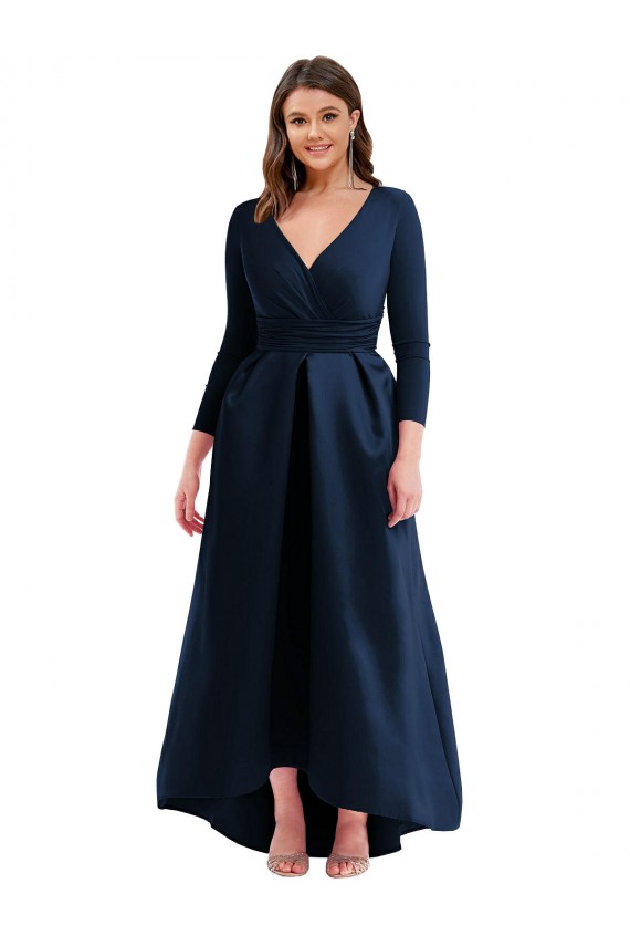 Cheapest Spandex Ball Dress Long Long Sleeves High Low Plus Size Evening Dress Canada