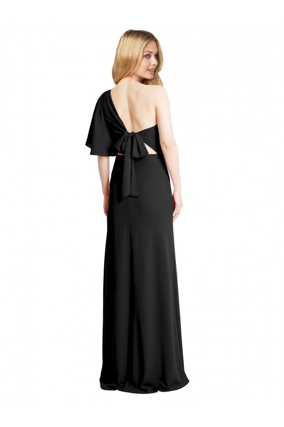 Cheapest Stretch Crepe Sheath Long Flutter Sleeves Formal Evening Dress Canada