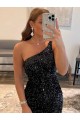 Cheapest Velvet Sequin Short Sleeveless Evening Dress Canada