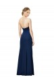Cheapest Stretch Crepe Sheath Long Sleeveless Low Back Front Slit Prom Dresses Canada