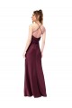 Cheapest Silky Satin Sheath Long Sleeveless Criss Cross Back Black Tie Evening Dress Canada