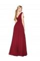 Cheapest Soft Chiffon A-Line Long Sleeveless V-Back Black Tie Evening Gown Canada