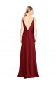 Cheapest Stretch Satin A-Line Long Sleeveless V-Back Black Tie Evening Dress Canada