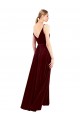 Cheapest Stretch Velvet A-Line Long Sleeveless V-Back Evening Dress Canada