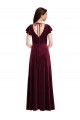Cheapest Stretch Velvet A-Line Long Flutter Sleeves Semi Formal Evening Dress Canada