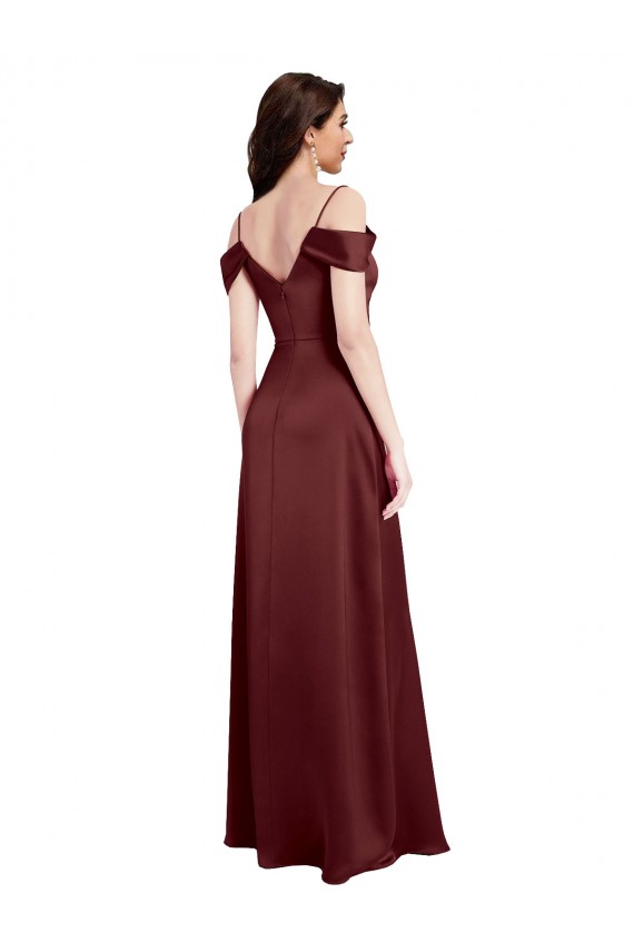 Cheapest Stretch Satin A-Line Long Sleeveless Formal Dress Canada