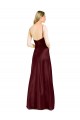 Cheapest Stretch Satin A-Line Long Sleeveless Center Front Slit Prom Dresses Canada