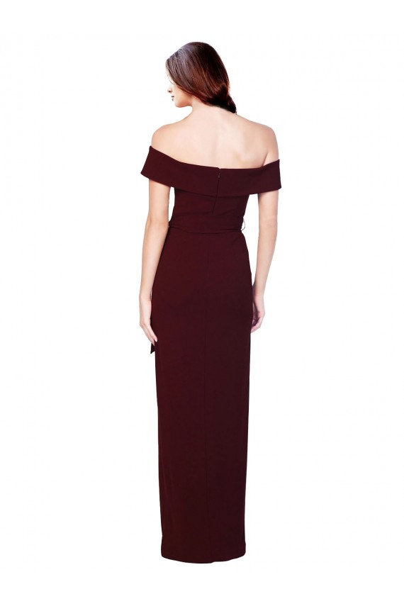 Cheapest Stretch Crepe Mermaid Long Sleeveless Off the Shoulder Low Back Prom Dresses Canada