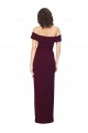 Cheapest Stretch Crepe Sheath Long Sleeveless Low Back Burgundy Gold Prom Dresses Canada