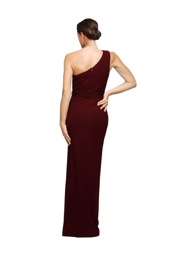 Cheapest Stretch Crepe Sheath Long Sleeveless Black Tie Evening Dress Canada
