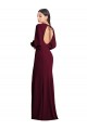 Cheapest Stretch Crepe Trumpet Long Puff Sleeves Open Back Formal Dress Canada