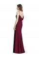 Cheapest Stretch Crepe Trumpet Long Sleeveless Open Back Burgundy Gold Evening Dresses Canada