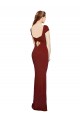 Cheapest Stretch Crepe Mermaid Long Cap Sleeves Keyhole Back Formal Evening Dress Canada