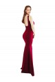 Cheapest Stretch Crepe Mermaid Long Sleeveless Burgundy Prom Dresses Canada