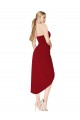 Cheapest Stretch Crepe Mermaid Knee Length Sleeveless Burgundy Prom Dresses Canada