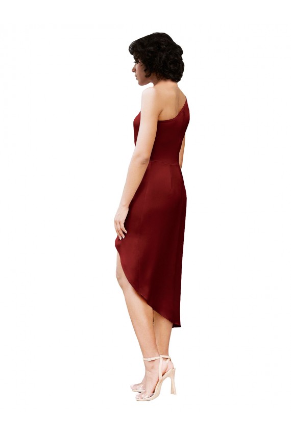 Cheapest Stretch Satin Sheath Sheath Sleeveless Burgundy Black Tie Evening Dress Canada
