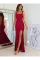 Cheapest Velvet Sequin Sheath Long Sleeveless Prom Dress Canada