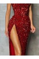 Cheapest Velvet Sequin Sheath Long Sleeveless Evening Gown Canada