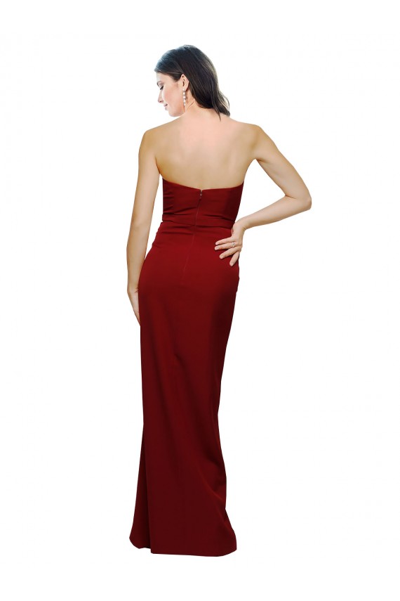 Cheapest Stretch Crepe Sheath Long Sleeveless Low Back Evening Dress Canada