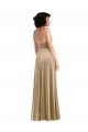 Cheapest Stretch Velvet A-Line Long Sleeveless Low Back Front Slit Prom Dresses Canada