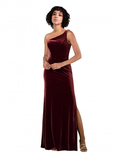 Cheapest Stretch Velvet Column Long Sleeveless Formal Evening Dress Canada