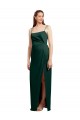 Cheapest Stretch Satin Column Long Sleeveless Low Back Formal Evening Dress Canada