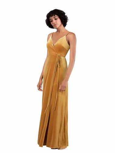 Cheapest Stretch Velvet Column Long Sleeveless V-Back Black Tie Evening Dress Canada