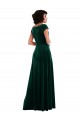 Cheapest Stretch Velvet A-Line Long Cap Sleeves Black Tie Evening Dress Canada