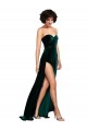 Cheapest Stretch Velvet A-Line Sweep Train Sleeveless Low Back Semi Formal Evening Dress Canada